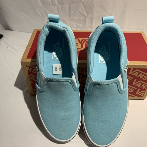 Vans Crystal Blue Unisex Canvas Slip-Ons - Picture 3 of 5